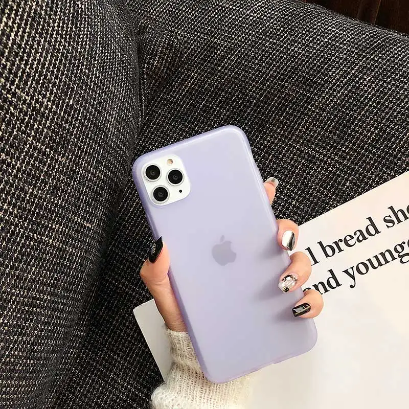 Ultra Thin Soft Silicone TPU Phone Case for iPhone 11 Pro Max Back Cover for iPhone 11, 5 colors