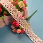 3.5cm wide milk silk guipure embroidery lace trim for top and skirt set