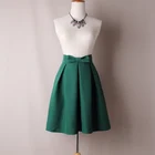 Slanna Hot Sale High Quality OEM Accept Bowtie Solid Color High Waist Pleated Skirt