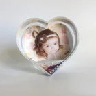 Picture insert photo frame funny acrylic heart shape snow water globe