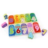 Kids children letter shape digital board eco-friendly safety 3D solid wood puzzle intelligent educational wooden toy