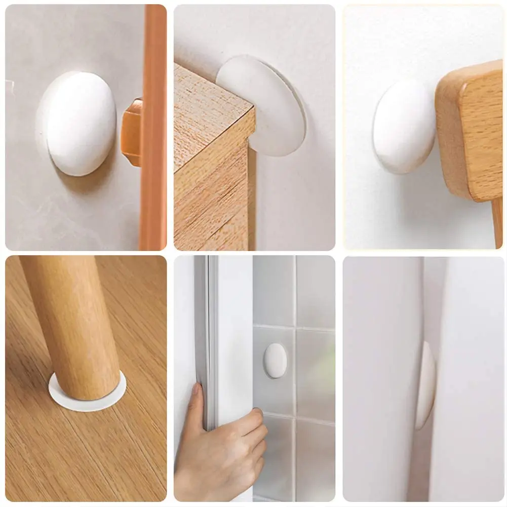 Silicone Doors Stopper Wall Protector White Rubber Door Handle Bumpers