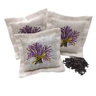 Hot selling MSDS purple air freshener embroidery linen lavender bag baby smell cotton scent sachet
