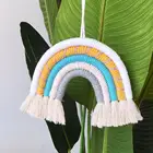 Macrame Wall Hanging Home Decor Cotton Colorful Rainbow Baby Toy Macrame Boho Tassel Wall Hanging