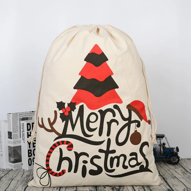 santa sacks cotton christmas bag large drawstring xmas gift sack