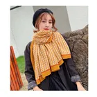 Fashion press wrinkle wrinkle cotton/linen leopard print autumn/winter warmth and sun protection scarf shawl women