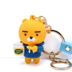 custom cheap personalized dog duck shaped aninal pvc silicone key chain