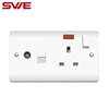 Isolated TV+Telephone+13A 3 Pin Switched Socket BS Standard Wall TEL Socket with Neon Double Pole Power Outlet