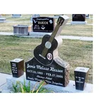 Yellow Granite Stone Flowers Pot For Cemetery, Headstone Flower Pots And Planters