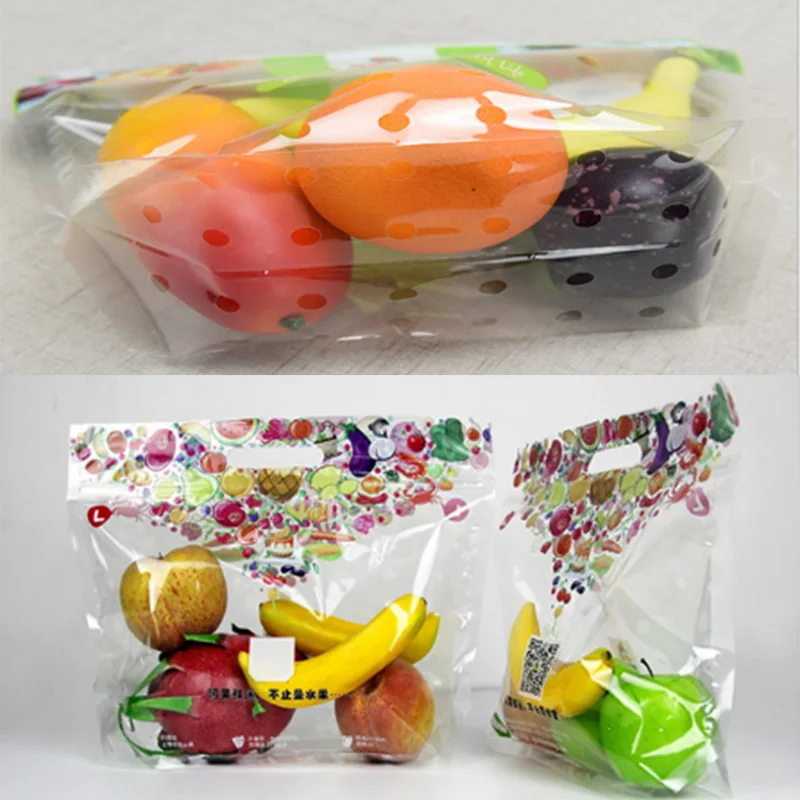 Customized Fruit Vegetable Package Bag with Hole Clear Zipper Top OPP Bag