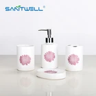 4 Pcs ceramic Bathroom Household Hotel resin concrete modern Luxury bath accessory set