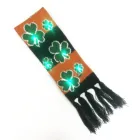 Winter led flashing lady knitted christmas gift cheap jacquard tassel knitted scarf kids scarf