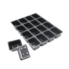 16 black plastic flower plant propagator nursery seed trays