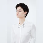 2019 new long sleeve white chiffon office fashion ladies long shirts blouse