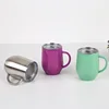 Nice Try 12oz stainless steel vacuum double wall insulated eggshell coffee tumbler with handle