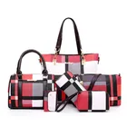 Wholesale fashion design 6pcs PU leather colorful handbags sets for women 2019