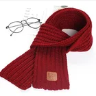 100% Acrylic Logo Customized 100% Acrylic Knitted Scarf Kids Fashion Winter Warm Scarf