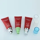Tube D35mm Red White Plastic Cosmetic Tube With Pump Head Clear Cap