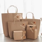 Offset Printing Handle Brown Paper Bags Custom Blank Recycled Kraft Handle Shopping Brown Paper Bags with Your Own Logo