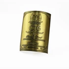 Custom Cheap Custom Design Standard Size Embossed Pet Foil Metallic Gold Silver Wine Labels sticker