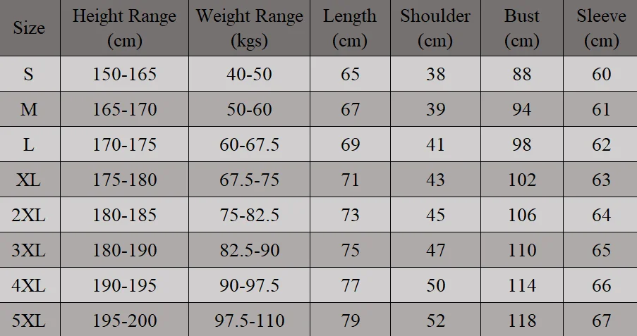 size chart