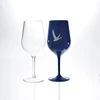 500ml Wholesale Custom Unbreakable Plastic Crystal Colored Floating Goblet Wine Glass Cup