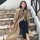 2020 new fashion custom windproof blend double breasted jackets classic long waterproof long women trench coat
