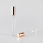 Clear Bottles Roll On Bottle 10ml Empty Clear Essential Oil Roll On Perfume Glass Bottles With Gold Al Cap