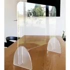 Acrylic Desk Shield Protective Cashier Desk Counter Clear Acrylic Safety Shield Sneeze Guard Screens