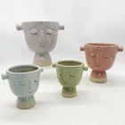 Shaped Pot 3d Wholesale Hot Sale Lovely Instagram 3D Unique GIRL Shaped Flower Succulent Pot In Ceramic