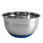 Kitchen Food Safe Stainless Steel Mixing Bowl Salad With Non-slip Silicone Base