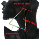 Triangle Earrings 2 Colors New Fashion Triangle Hoop Earrings Gold Color Stainless Steel Earrings For Women