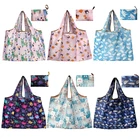 Eco-Friendly Folding Reusable Tote Bag Portable 210D Polyester Foldable Grocery Shopping Bag