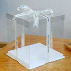 Transparent Portable Cake Box Plastic Gift Packing Boxes Wedding Party cardboard cake boxes