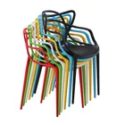 Outdoor Furniture Stackable Colorful Plastic Cafe Chairs With Tree Back
