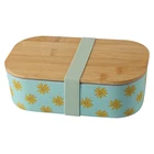 Joyhome Customized printing eco friendly dishwasher safe bamboo fiber lunch box with bamboo lid