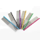Pet Metal Beauty Straight Comb Dog Stainless Steel Needle Printing Clean Pet Comb