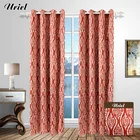 Sample supplied built-in custom printed floral luxury european red curtain bed room window