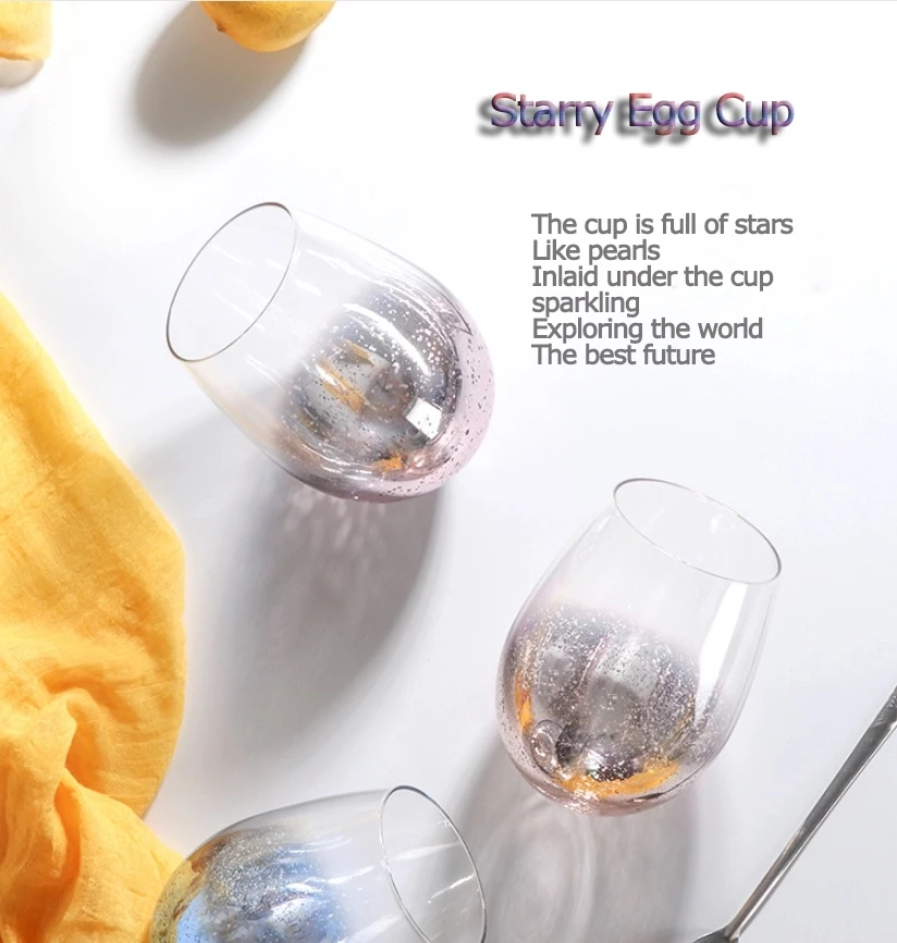 household egg egg shape starry crystal stemless wine glass cup