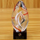 Newly Designed Home Decoration Commercial Ceremony Color Art K9 Crystal Glass Bubble Flower Ball Trophy Custom Logo