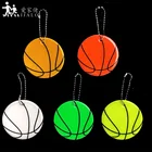 New 2019 Basketball pattern reflector soft PVC Reflective safety keychain bag pendant accessories for road visibility