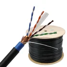 Aixton CAT6 FTP 23AWG 0.56 ミリメートル純銅 PVC + PE ダブルシース 100 メートルの価格猫 6 屋外ケーブル