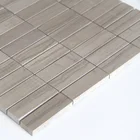 China cheap polished gray marble mosaic brick look mosaic wall tile for bathroom wall