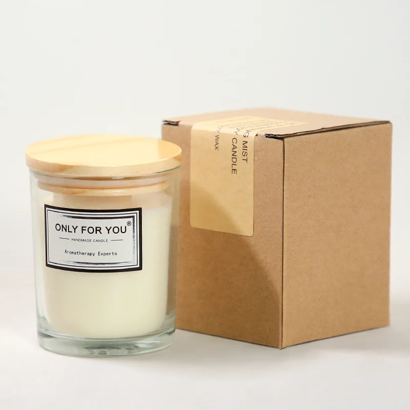 aromatherapy natural white glass jar soy wax scented candles for