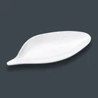 100% melamine restaurant unbreakable plastic modern catering leaf shaped dinner plate serving dishes