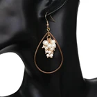 Jewellery Hoop Earrings Wholesale Chinese Jewellery Long Earrings Pearl Wire Wrap Hoop Earrings