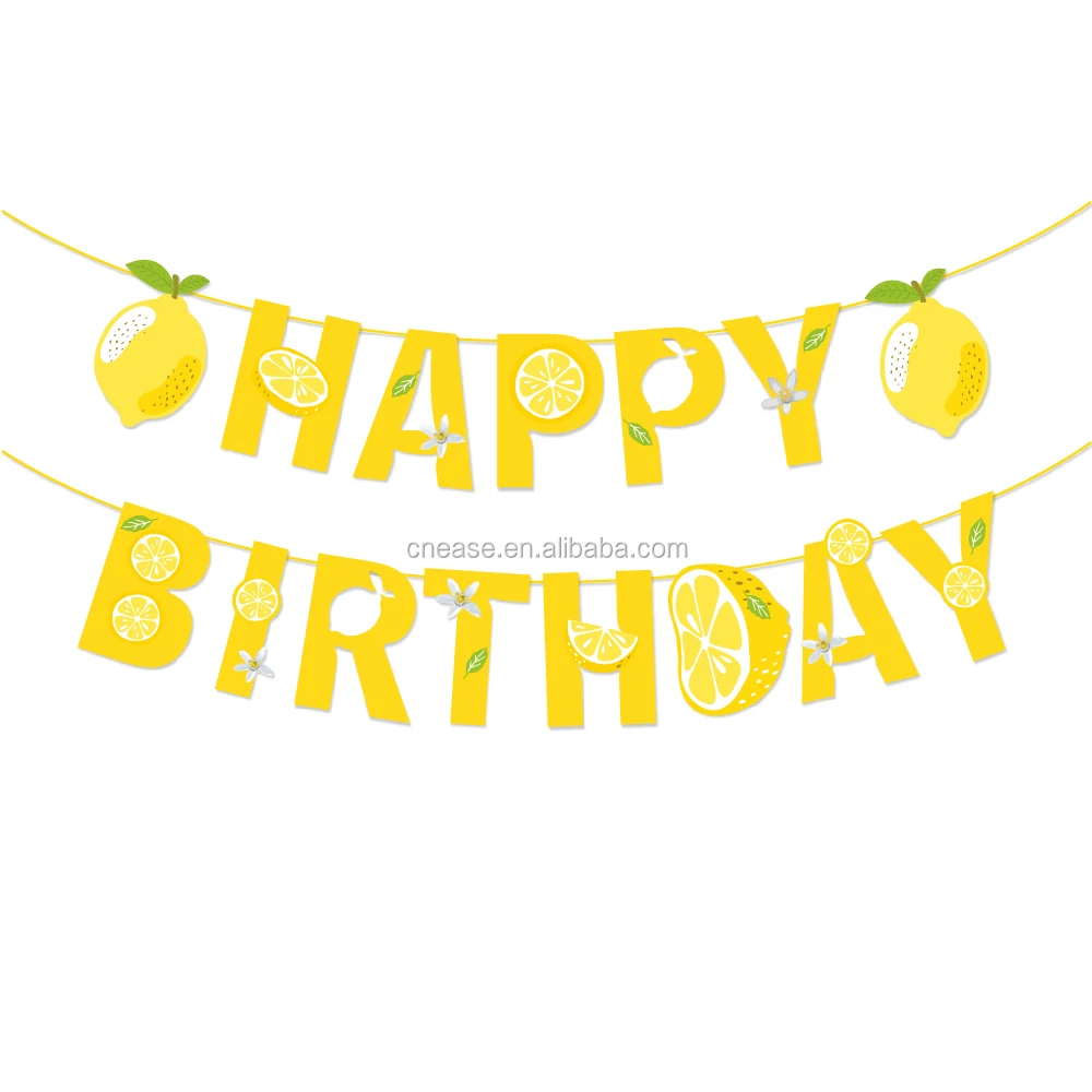 birthday party decoration summer themed lemon happy birthday