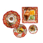 New Design Wholesale bowl red color custom stoneware dinnerware sets tableware dinner set