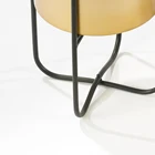 Pot High Gold Metal Flower Pot With Black Iron Stand