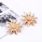 Luxury Metal Flower Drop Earring Gold Color fit Wedding Party Pendant Earring Charm Trendy Jewelry Gift